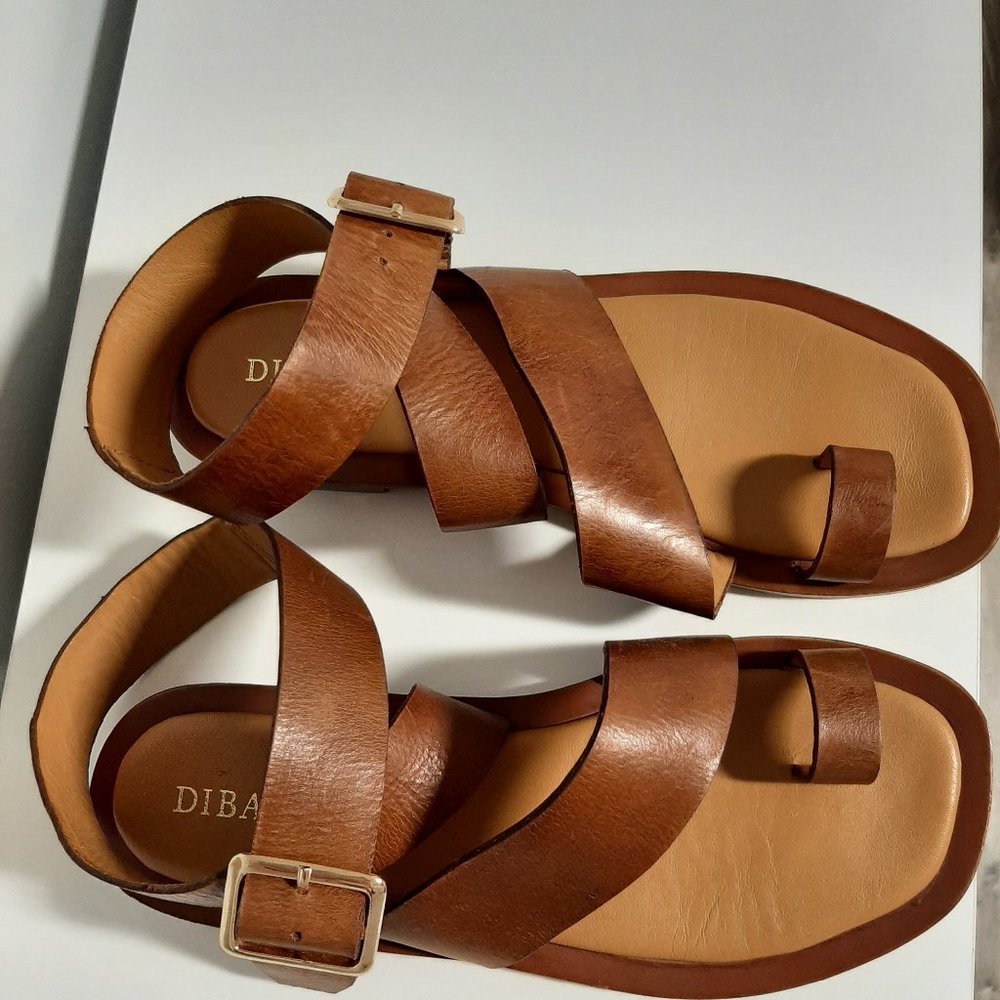Diba True- Cite See Toe Loop Buckle Detail Flat Thong Sandal, Color: Whiskey